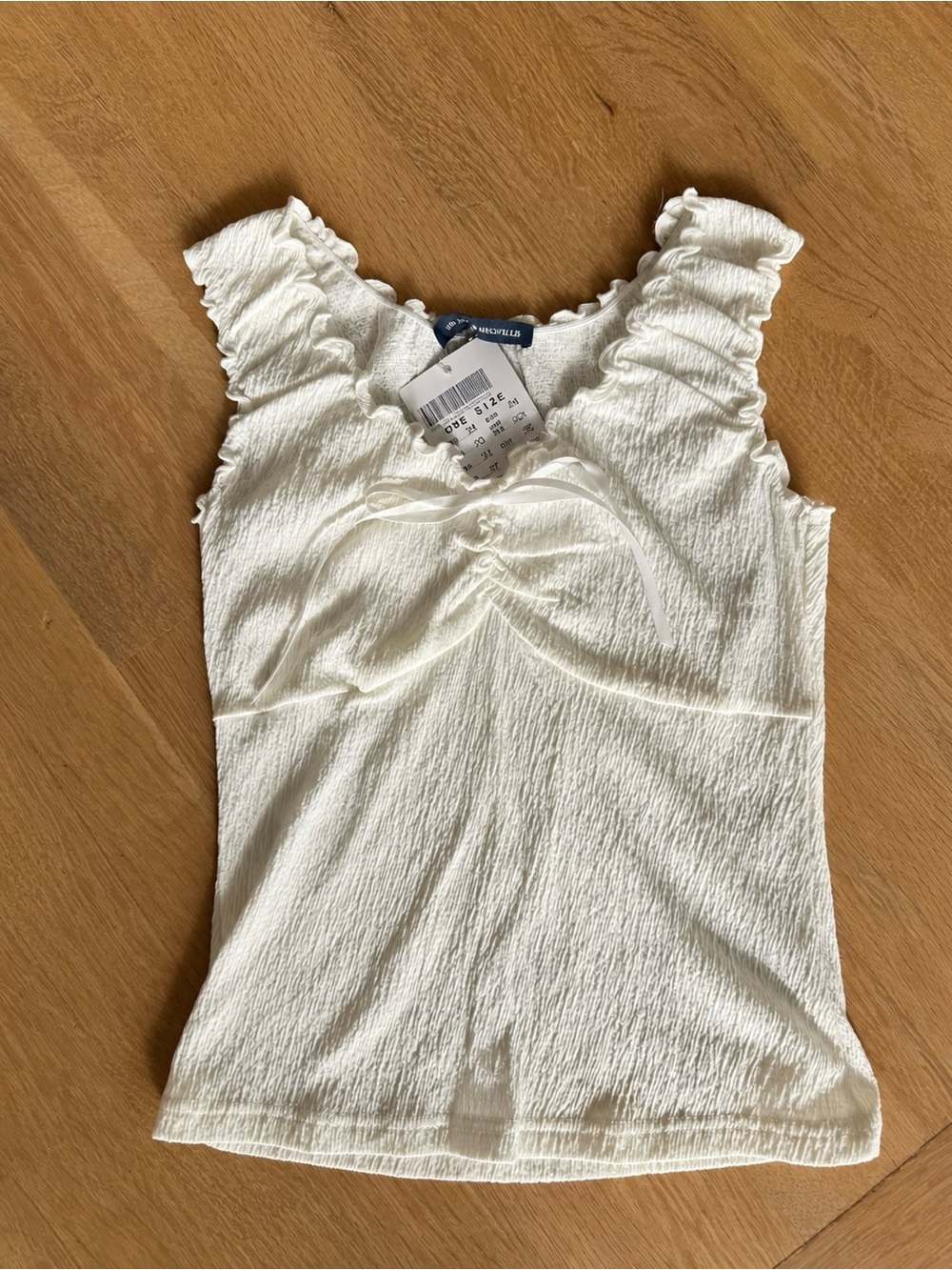 NWT Brandy Melville Malena White Ruffle Ruched Tank Top